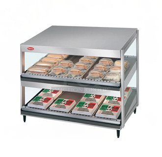 BRAND NEW! Hatco GRSDS-41D Stainless Steel Commercial Countertop 2 Tier Warming Display Case Merchandiser. 120 Volts, 1 Phase. Tested and Working!