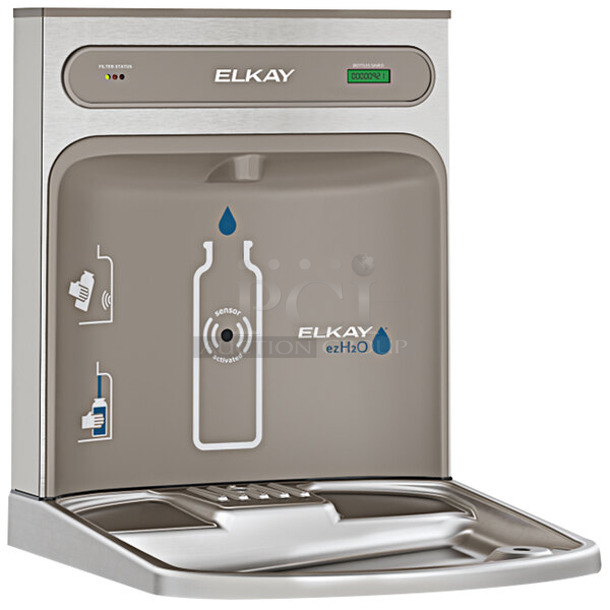 BRAND NEW SCRATCH AND DENT! Elkay LZWSR_1D Light Gray Filtered Bottle Filling Station Add-On Kit with Touchless Sensor Activation for Pushbar-Activated EZ Style Water Coolers - Image 1 of 4