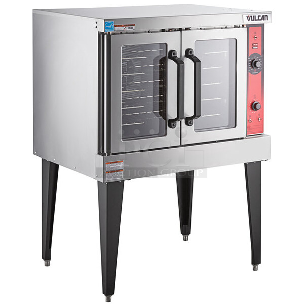 BRAND NEW SCRATCH AND DENT! Vulcan VC4ED-12D1 Stainless Steel Commercial Electric Powered Single Deck Full Size Electric Convection Oven. No Legs. 240 Volts, 1 Phase. - Image 1 of 6