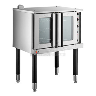 BRAND NEW SCRATCH AND DENT! Cooking Performance Group CPG 351FEC100C Stainless Steel Commercial Single Deck Standard Depth Full Size Electric Convection Oven. 208 Volts, 3 Phase.