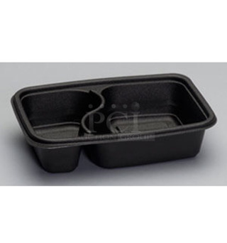 PALLET LOT of 10 BRAND NEW Boxes of Genpak FPR232-3L Smart-Set Pro 6 1/8″ x 8 3/4″ x 2″ Black Rectangular 2-Compartment Microwaveable Container – 300/Case. 10 Times Your Bid! 