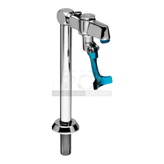 BRAND NEW SCRATCH AND DENT! Equip by T&S 5GF-8P Deck Mount Push Back Glass Filler with 9 5/16" Pedestal - 1/2" NPT Male Inlet
