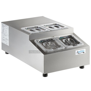 BRAND NEW SCRATCH AND DENT! Avantco 360CPT15HC Stainless Steel 15" Countertop Refrigerated Prep Rail. 115 Volts, 1 Phase. Tested and Working!