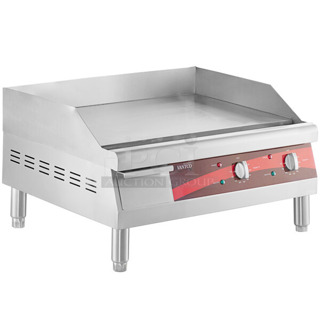 BRAND NEW SCRATCH AND DENT! Avantco 177EG24N Stainless Steel 24" Electric Countertop Griddle. 208/240 Volts, 1 Phase.