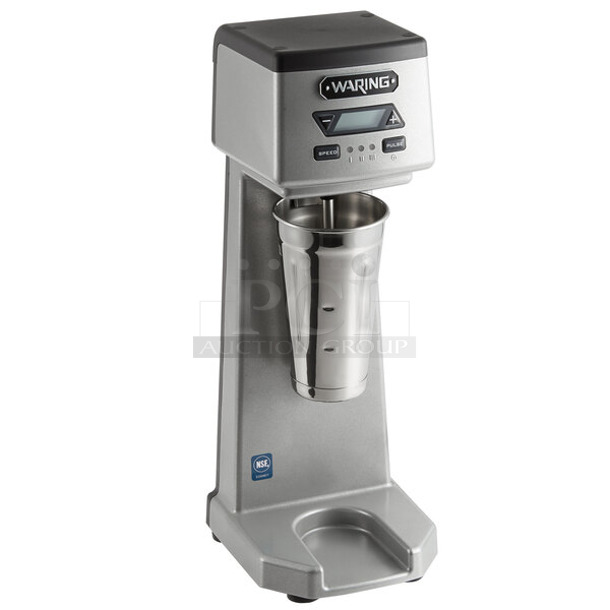 BRAND NEW SCRATCH AND DENT! Waring WDM120TX Metal Commercial Countertop Drink Mixer w/ Mixing Cup. 120 Volts, 1 Phase. Tested and Working! - Image 1 of 7