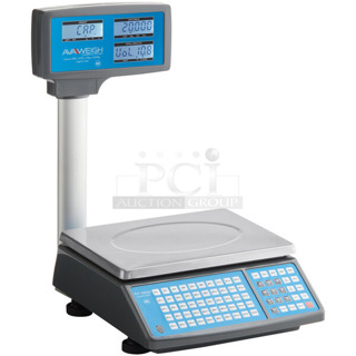 2 BRAND NEW SCRATCH AND DENT! AvaWeigh 334PCS40T  40 lb. Digital Price Computing Scale with Tower. 2 Times Your Bid! Tested and Working!