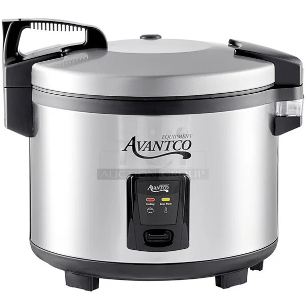 BRAND NEW SCRATCH AND DENT! Avantco 177RCSA60 Stainless Steel 60 Cup (30 Cup Raw) Sealed Electric Rice Cooker / Warmer. 120 Volts, 1 Phase.  - Image 1 of 3