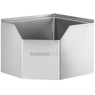 BRAND NEW SCRATCH AND DENT! Regency 600SM162012C 16-Gauge Stainless Steel One Compartment Corner Mop Sink with Notched Front - 20" x 16" x 12" Bowl