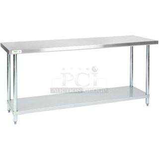 2 BRAND NEW SCRATCH AND DENT! Regency 600T2472G 24" x 72" 18-Gauge 304 Stainless Steel Commercial Work Table with Galvanized Legs and Undershelf. 2 Times Your Bid! 