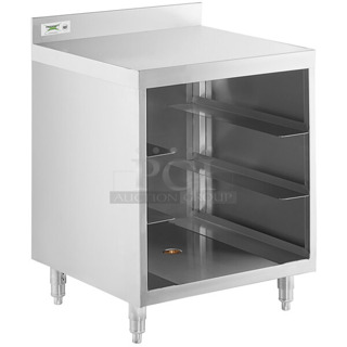 BRAND NEW SCRATCH AND DENT! Regency 600FRSU2324 Stainless Steel Commercial Stainless Steel Flat Top Glass Rack Storage Unit - 23" x 24"