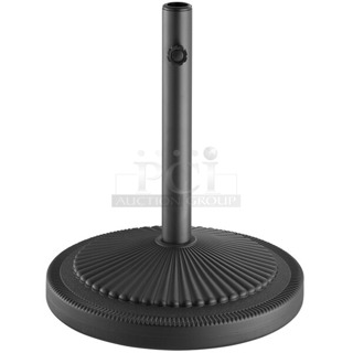 2 BRAND NEW SCRATCH AND DENT! Lancaster Table & Seating 427BASECNR50 50 lb. Black Round Concrete Umbrella Base. 2 Times Your Bid! 