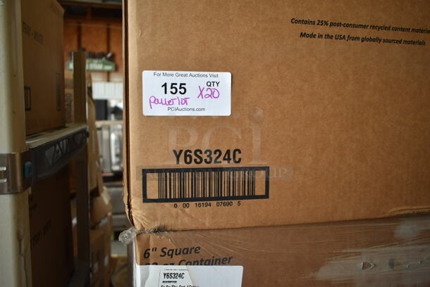 PALLET LOT of 20 BRAND NEW Boxes of Pactiv Y6S324C EarthChoice Square Recycled Bowl,4-Compartment 32 oz. 20 Times Your Bid!  - Image 3 of 3