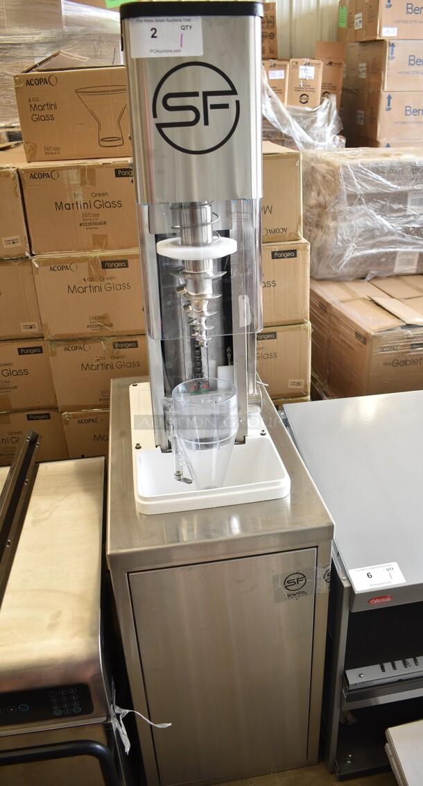 BRAND NEW! Swirl Freeze D Stainless Steel Commercial Floor Style Ice Cream Drilling Mixing Machine on Slim Equipment Stand. 120 Volts, 1 Phase. Tested and Working! - Image 3 of 11