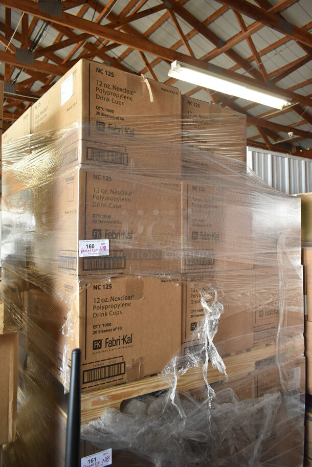 PALLET LOT of 17 BRAND NEW Boxes of Fabri-Kal NC 12S Nexclear 12 / 14 oz. Clear Customizable Squat Plastic Cup - 1000/Case. 17 Times Your Bid!  - Image 2 of 3