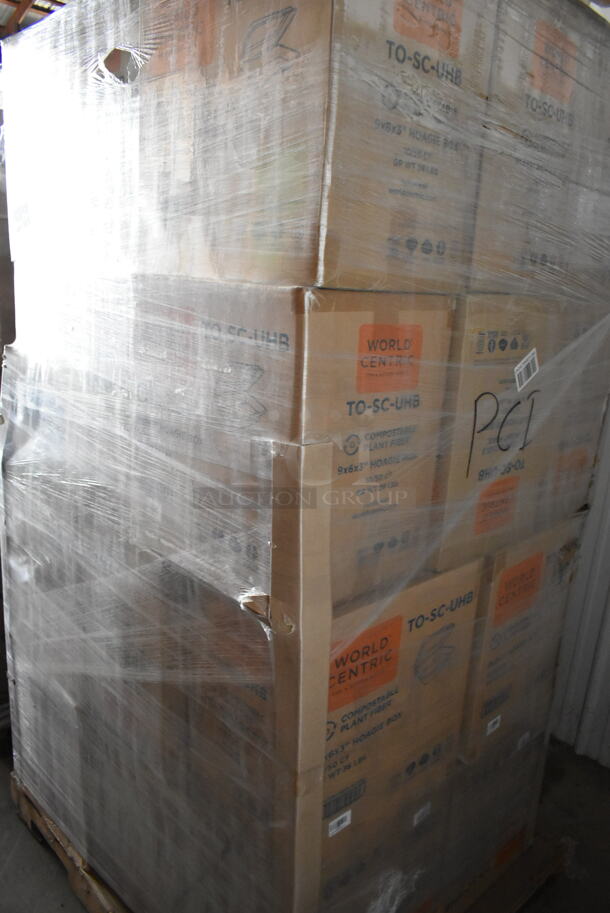 PALLET LOT of 30 BRAND NEW Boxes of World Centric TO-SC-UHB Hoagie Box Clamshell 9x6x3. 30 Times Your Bid!  - Image 2 of 3
