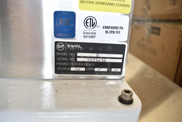 BRAND NEW! Swirl Freeze D Stainless Steel Commercial Floor Style Ice Cream Drilling Mixing Machine on Slim Equipment Stand. 120 Volts, 1 Phase. Tested and Working! - Image 11 of 11