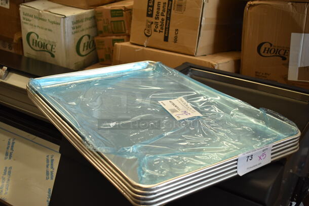 5 BRAND NEW SCRATCH AND DENT! Choice 407BUNFULL Full Size 18" x 26" 19 Gauge Wire in Rim Aluminum Bun Pan / Sheet Pan. 5 Times Your Bid!  - Image 2 of 3
