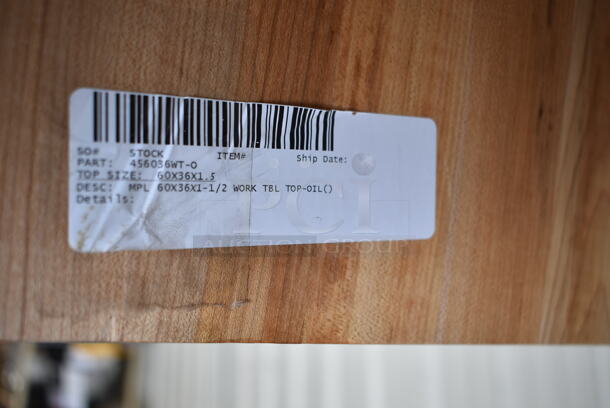 BRAND NEW SCRATCH AND DENT! 456036WT-O Butcher Block Tabletop.  - Image 3 of 3