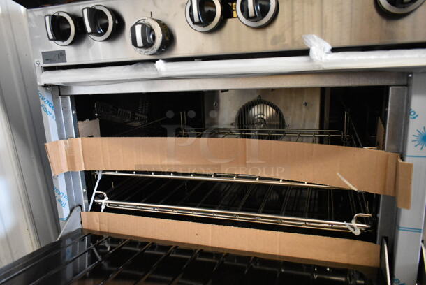 BRAND NEW SCRATCH AND DENT! 2024 Garland G60-6G24CC Stainless Steel Commercial Liquid Propane 6 Burner 60" Range with 24" Griddle and 2 CONVECTION Ovens. 310,000 BTU - Image 4 of 7