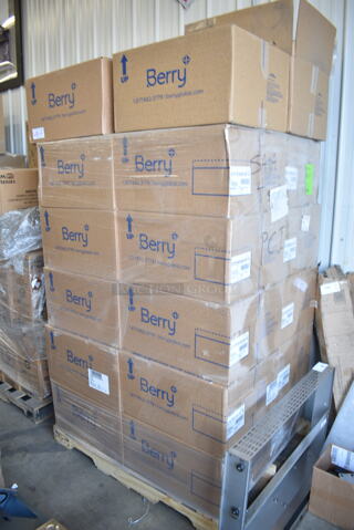 PALLET LOT of 24 BRAND NEW Boxes of Berry T41024CP 24 oz 410 Round Container. 24 Times Your Bid!