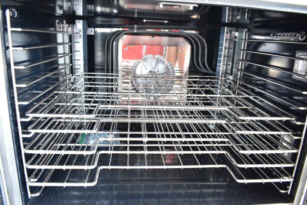 2 BRAND NEW SCRATCH AND DENT! Vulcan VC4ED Stainless Steel Commercial Electric Powered Full Size Convection Oven w/ View Through Doors, Metal Oven Racks and Thermostatic Controls. Does Not Come w/ Legs. 240 Volts, 1/3 Phase. 2 Times Your Bid! - Image 6 of 8