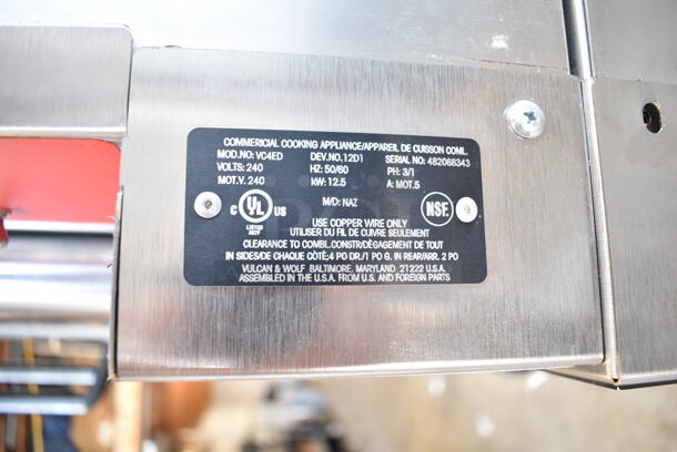 2 BRAND NEW SCRATCH AND DENT! Vulcan VC4ED Stainless Steel Commercial Electric Powered Full Size Convection Oven w/ View Through Doors, Metal Oven Racks and Thermostatic Controls. Does Not Come w/ Legs. 240 Volts, 1/3 Phase. 2 Times Your Bid! - Image 7 of 8