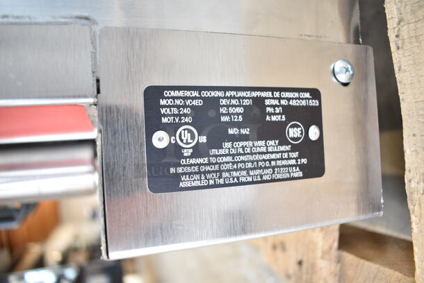2 BRAND NEW SCRATCH AND DENT! Vulcan VC4ED Stainless Steel Commercial Electric Powered Full Size Convection Oven w/ View Through Doors, Metal Oven Racks and Thermostatic Controls. Does Not Come w/ Legs. 240 Volts, 1/3 Phase. 2 Times Your Bid! - Image 8 of 8