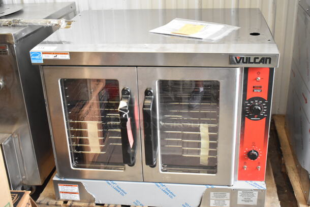 BRAND NEW SCRATCH AND DENT! Vulcan VC4ED-12D1 Stainless Steel Commercial Electric Powered Single Deck Full Size Electric Convection Oven. No Legs. 240 Volts, 1 Phase. - Image 2 of 6