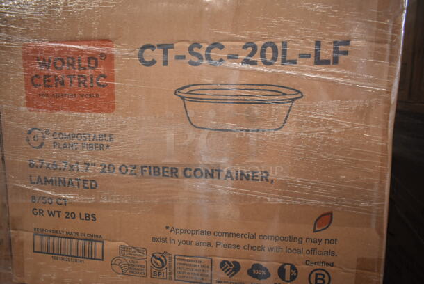 PALLET LOT of 36 BRAND NEW Boxes of World Centric CT-SC-20L-LF 20 oz Fiber Box PLA Lined - Case of 400. 36 Times Your Bid!  - Image 3 of 3