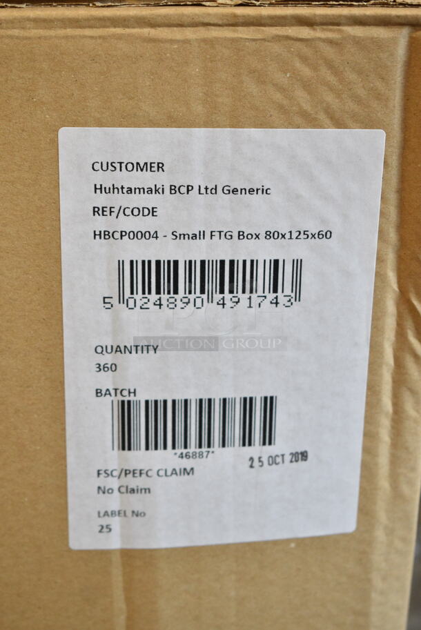 PALLET LOT of 8 BRAND NEW Boxes of Huhtamaki HBCP0004 Recyclable Paperboard Takeaway Boxes With Window Small 700ml / 24oz. 8 Times Your Bid! - Image 3 of 3