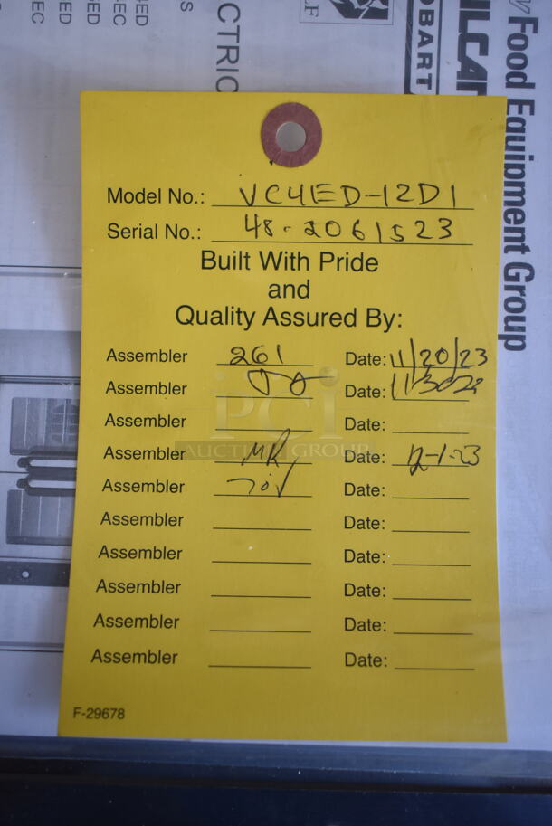 BRAND NEW SCRATCH AND DENT! Vulcan VC4ED-12D1 Stainless Steel Commercial Electric Powered Single Deck Full Size Electric Convection Oven. No Legs. 240 Volts, 1 Phase. - Image 6 of 6