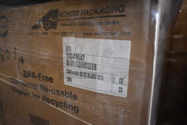 PALLET LOT of 15 BRAND NEW Boxes of Anchor 4540700 10″ x 7″ Container 32 oz Microwavable Black. 15 Times Your Bid!  - Image 4 of 4