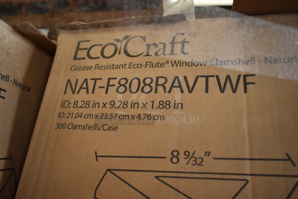 PALLET LOT of 10 BRAND NEW Boxes of EcoCraft NAT-F808RAVTWF Pizza containers EcoCraft Eco-Flute ToGo! insulated container - Dimensions 8.28 x 9.28 x 1.88. 10 Times Your Bid!  - Image 3 of 3
