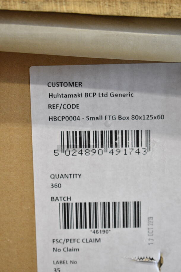 PALLET LOT of 8 BRAND NEW Boxes of Huhtamaki HBCP0004 Recyclable Paperboard Takeaway Boxes With Window Small 700ml / 24oz. 8 Times Your Bid! - Image 3 of 3