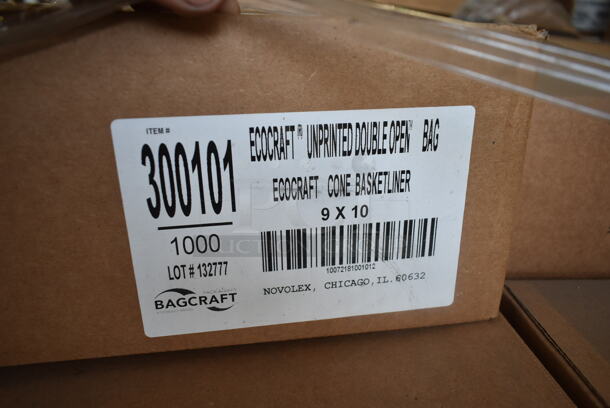 PALLET LOT of 82 BRAND NEW Boxes of Bagcraft 3000101 9" x 10" EcoCraft Kraft Wire Cone Basket Liner / Deli Wrap / Double Open Bag - 1000/Case . 82 Times Your Bid!  - Image 3 of 3