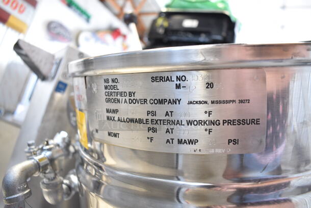 Groen TDB-20 Stainless Steel Commercial Countertop Electric Powered 20 Quart Steam Tilting Kettle. 208 Volts, 3 Phase.  - Image 10 of 10