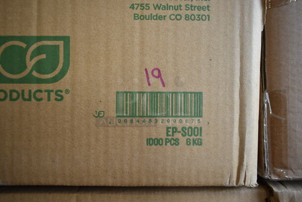 28 BRAND NEW Boxes; 19 of Eco-Products EP-S001 7" Medium Weight Plant Starch Knife - 50/Pack and 9 of 43080320FPC150 Sabert Fiber Kraft Folding Carton 2 Compartment. 28 Times Your Bid!  - Image 4 of 6