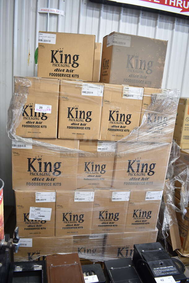 PALLET LOT of 26 BRAND NEW Boxes of King WNA KHFL7644 Packs of Soup Spoon, Spoon, Fork and Straw. 26 Times Your Bid! - Image 2 of 4