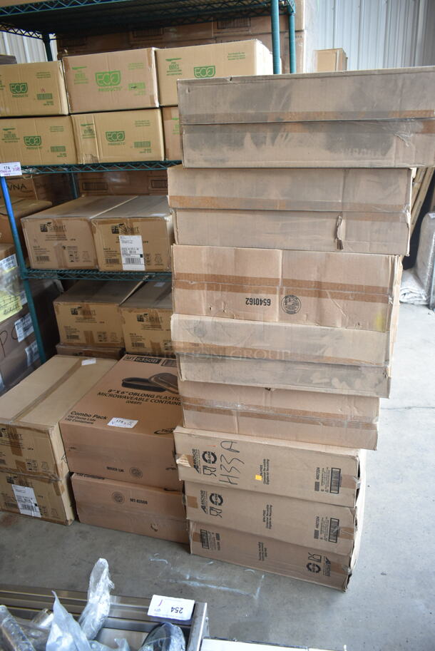 12 BRAND NEW Boxes Including 2 Box Sabert 43080320FPC150 Pulp 32 oz. Folding Carton, 2 Box 
Specialty Quality Packaging MT8350B Microwavable Container, 8" x 6" Oblong Deep, 8 Box Anchor 4607224 7" ROUND BLACK INCREDI-BOWL. 12 Times Your Bid!  - Image 2 of 8
