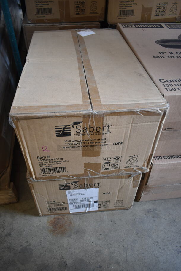 12 BRAND NEW Boxes Including 2 Box Sabert 43080320FPC150 Pulp 32 oz. Folding Carton, 2 Box 
Specialty Quality Packaging MT8350B Microwavable Container, 8" x 6" Oblong Deep, 8 Box Anchor 4607224 7" ROUND BLACK INCREDI-BOWL. 12 Times Your Bid!  - Image 3 of 8