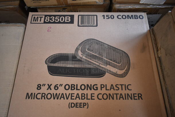 12 BRAND NEW Boxes Including 2 Box Sabert 43080320FPC150 Pulp 32 oz. Folding Carton, 2 Box 
Specialty Quality Packaging MT8350B Microwavable Container, 8" x 6" Oblong Deep, 8 Box Anchor 4607224 7" ROUND BLACK INCREDI-BOWL. 12 Times Your Bid!  - Image 6 of 8