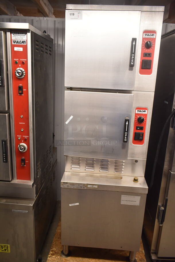 Vulcan S24GA10 Stainless Steel Commercial Propane Gas Powered 2 Deck Steam Cabinet.  - Image 1 of 3