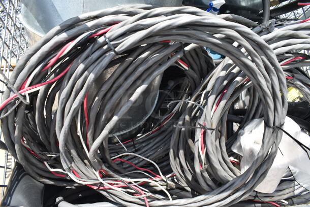 ALL ONE MONEY! Lot of Metal Wire Bin w/ Contents Including Wiring, Spray Bottle, Parts. - Image 2 of 12