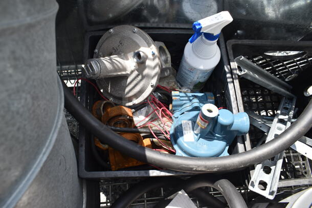 ALL ONE MONEY! Lot of Metal Wire Bin w/ Contents Including Wiring, Spray Bottle, Parts. - Image 11 of 12