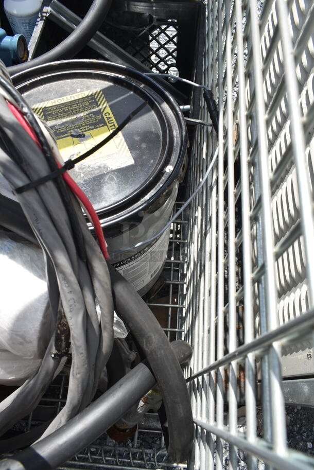 ALL ONE MONEY! Lot of Metal Wire Bin w/ Contents Including Wiring, Spray Bottle, Parts. - Image 10 of 12