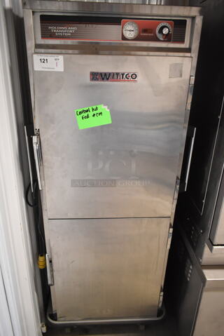 Wittco 1826-15BC Stainless Steel Commercial 2 Half Size Door Reach In Heated Holding Cabinet on Commercial Casters. 120 Volts, 1 Phase. Tested and Working!