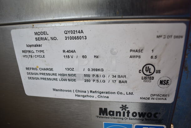 Manitowoc QY0214A Stainless Steel Commercial Undercounter Self Contained Ice Machine. 115 Volts, 1 Phase.  - Image 5 of 5