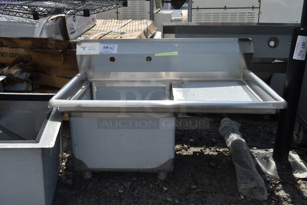 BRAND NEW SCRATCH AND DENT! Steelton 522CS11818R 38 3/4" 18-Gauge Stainless Steel One Compartment Commercial Sink with Right Drainboard - 18" x 18" x 12" Bowl - Image 3 of 7