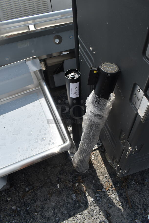 BRAND NEW SCRATCH AND DENT! Lot of 2 Pieces; Lancaster Table & Seating Stanchion and Black Metal Table Base Column. - Image 2 of 4