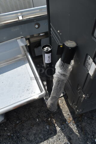 BRAND NEW SCRATCH AND DENT! Lot of 2 Pieces; Lancaster Table & Seating Stanchion and Black Metal Table Base Column.